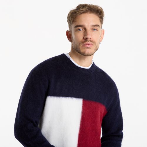 Chandail Alpaca Blend Big Flag Crew Neck L - Tommy Hilfiger - Modalova