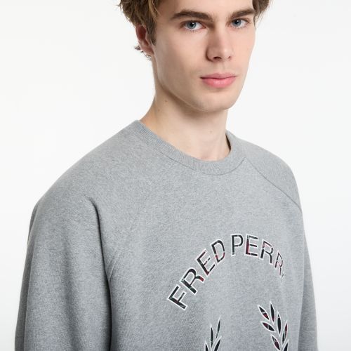 Sweatshirt Tartan Applique Sweatshirt L - FRED PERRY - Modalova