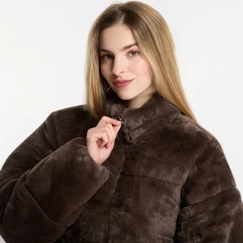 Veste Short Faux Fur Puffer Jacket L - Urban Classics - Modalova