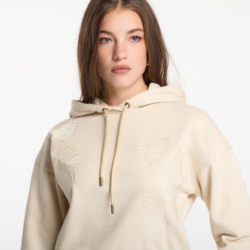Sweatshirt Jeans Ls Hooded Leaves Crop Sweatshirt M - GUESS - Modalova