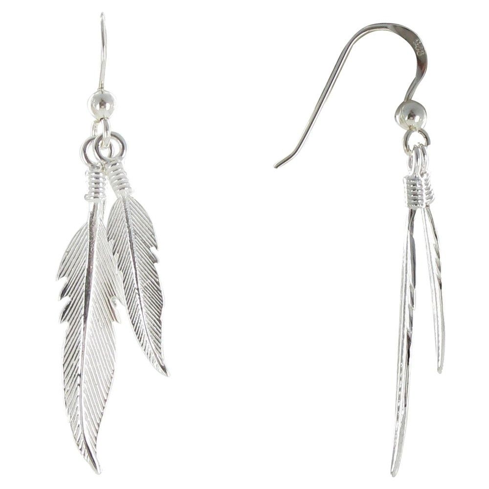 Parure Plumes Argent 925 Collier et Boucles d'Oreilles - taille - LES POULETTES BIJOUX - Modalova