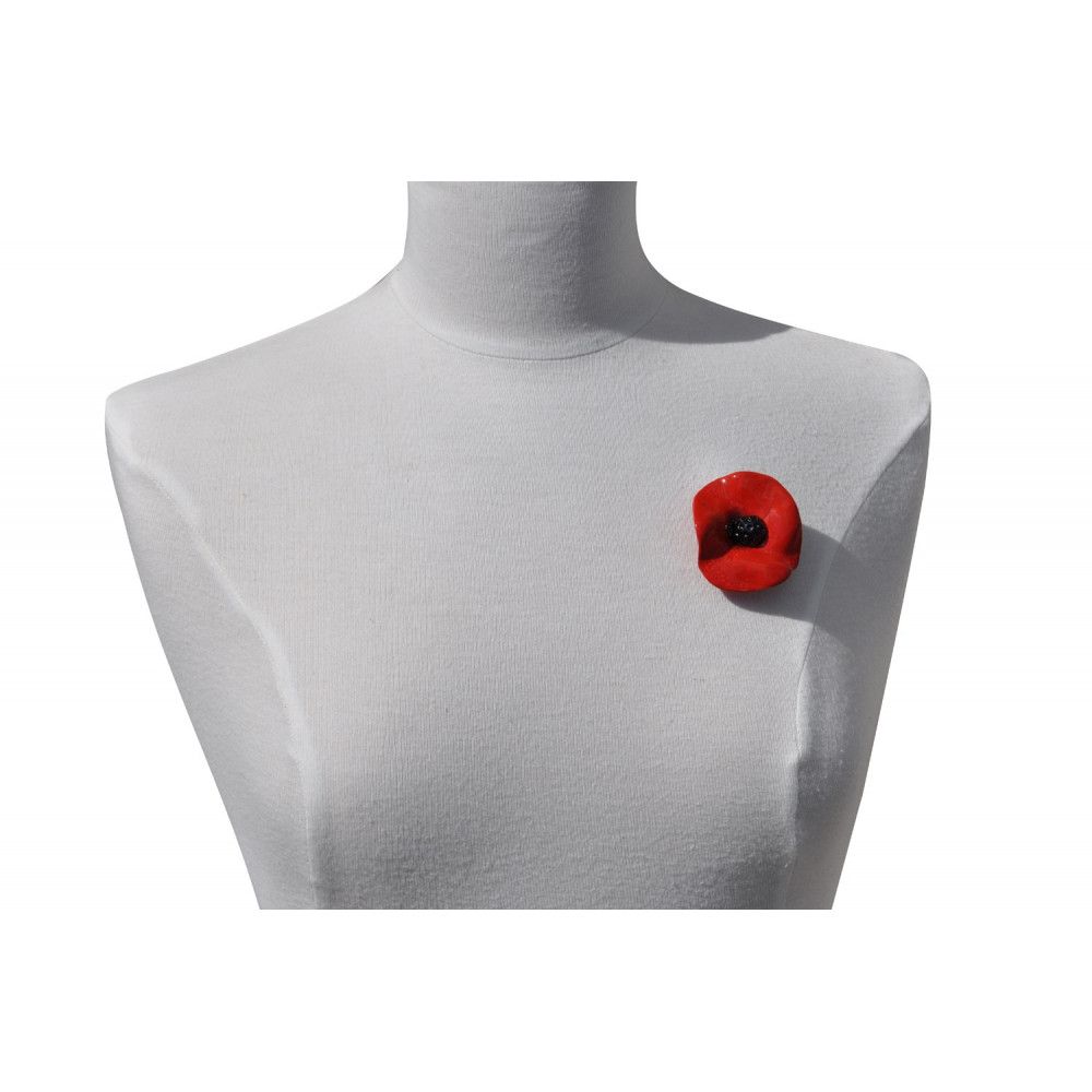 Broche Coquelicot Céramique - LES POULETTES BIJOUX - Modalova