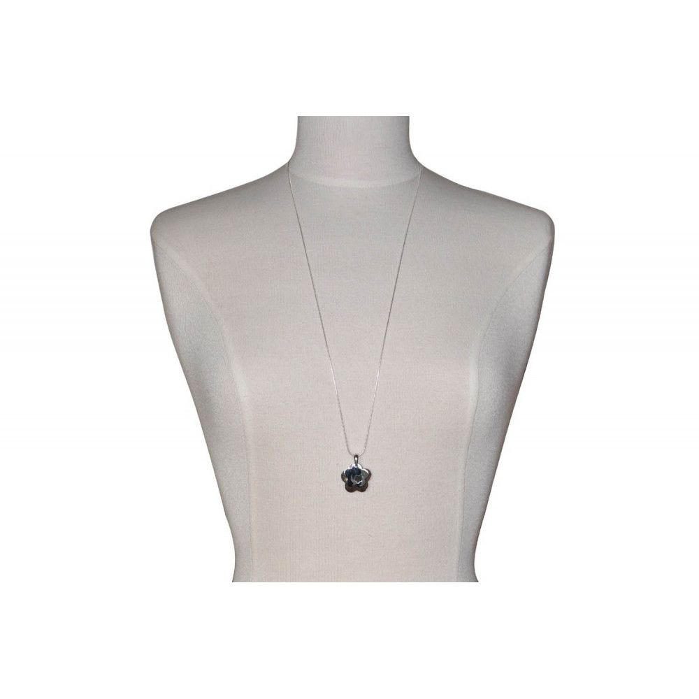 Pendentif Chance Nacre et Argent Nacre Gris Irisé - LES POULETTES BIJOUX - Modalova