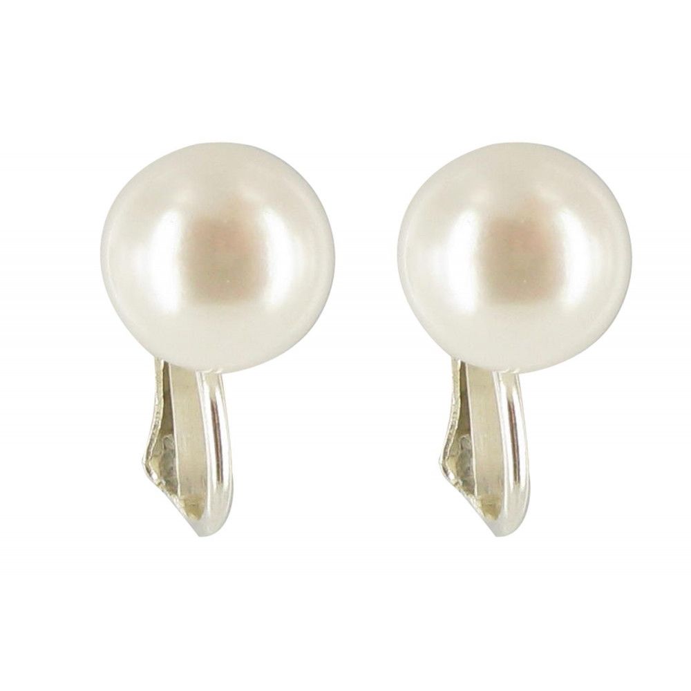 V Boucles d'Oreilles Clips Argent et Perle de Culture 10 mm - LES POULETTES BIJOUX - Modalova
