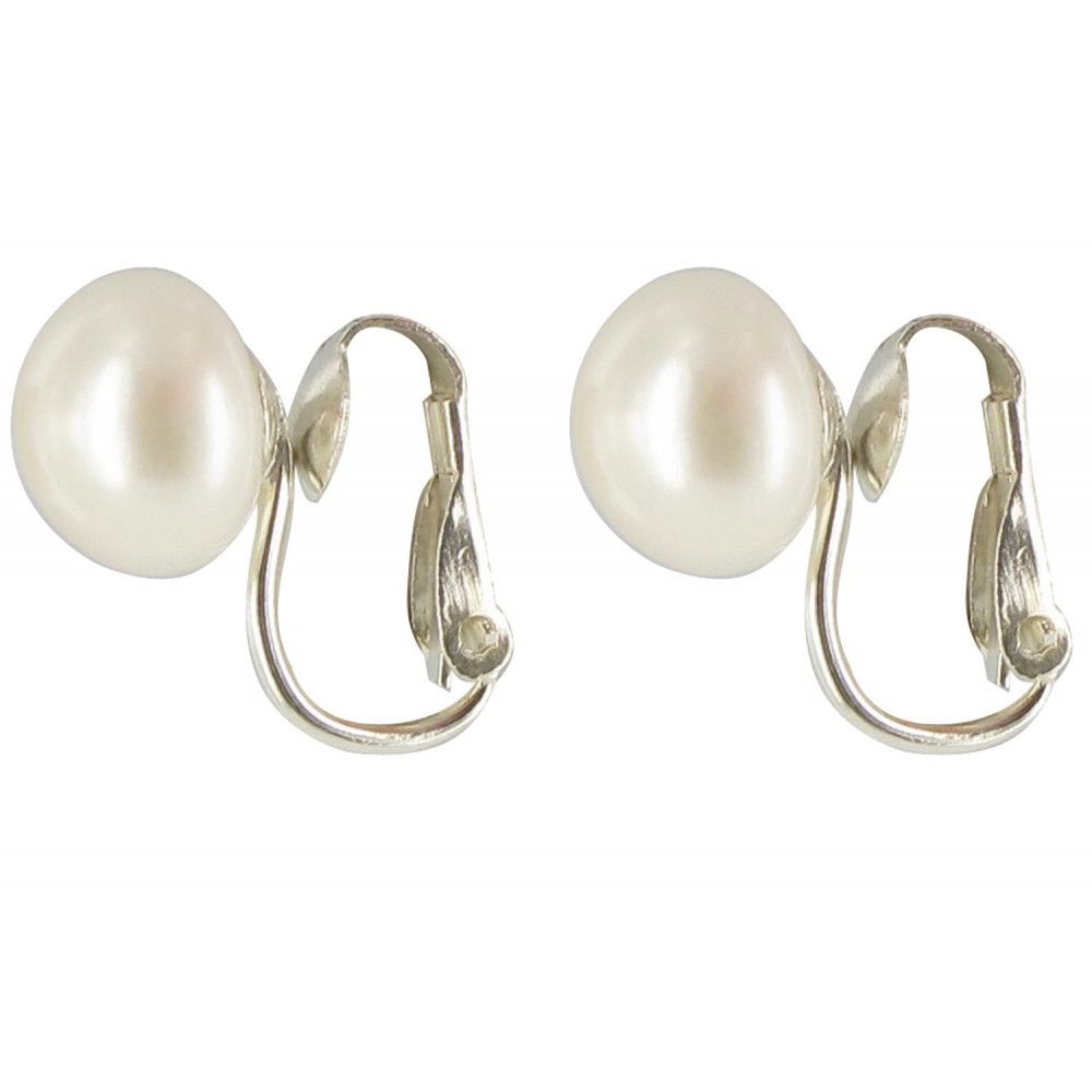 V Boucles d'Oreilles Clips Argent et Perle de Culture 10 mm - LES POULETTES BIJOUX - Modalova