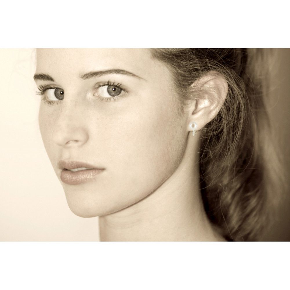 V Boucles d'Oreilles Clips Argent et Perle de Culture 10 mm - LES POULETTES BIJOUX - Modalova