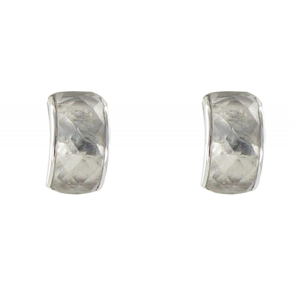 Boucles d'Oreilles Clous Demi-Lune et Zirconium Cristal - LES POULETTES BIJOUX - Modalova