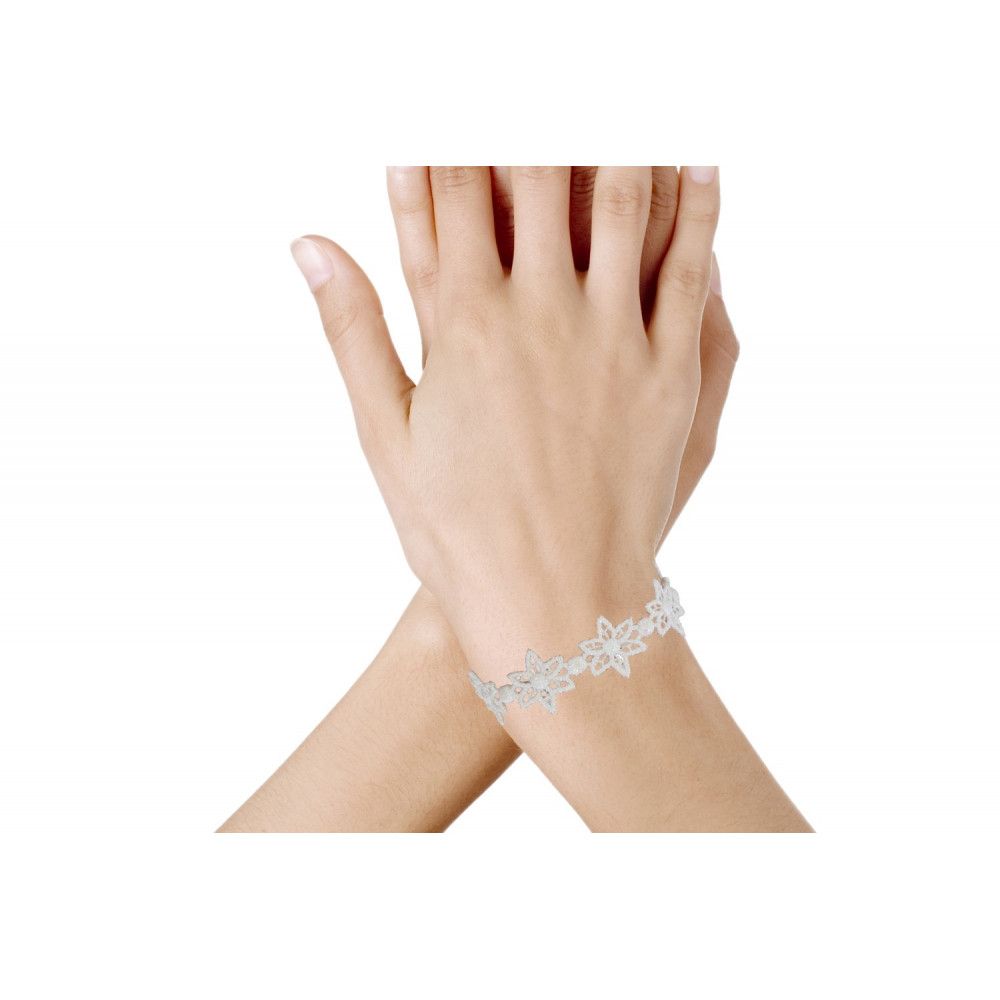 Cruciani Bracelet Dentelle Fleur d'Edelweiss Blanche - LES POULETTES BIJOUX - Modalova