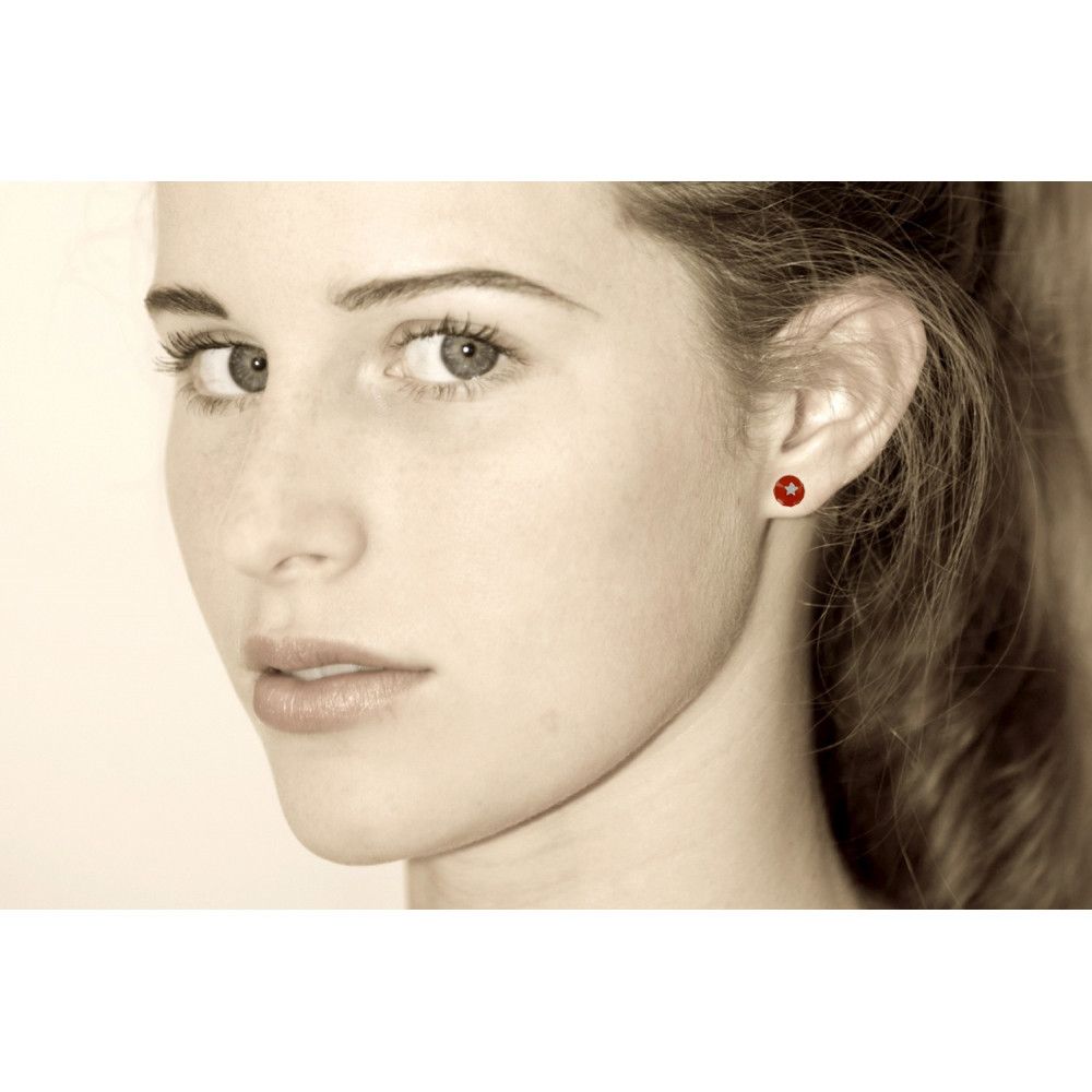 Boucles d'Oreilles Argent Etoile et Perle Facettée d'Onyx - LES POULETTES BIJOUX - Modalova