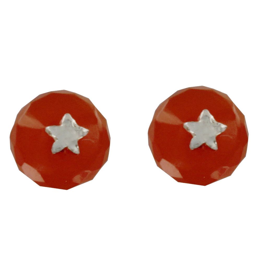 Boucles d'Oreilles Argent Etoile et Perle Facettée d'Onyx - LES POULETTES BIJOUX - Modalova