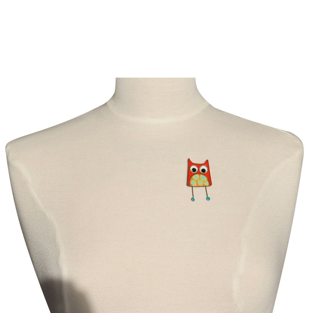 Broche Pin's Hibou émaillé à Pois Vert - LES POULETTES BIJOUX - Modalova