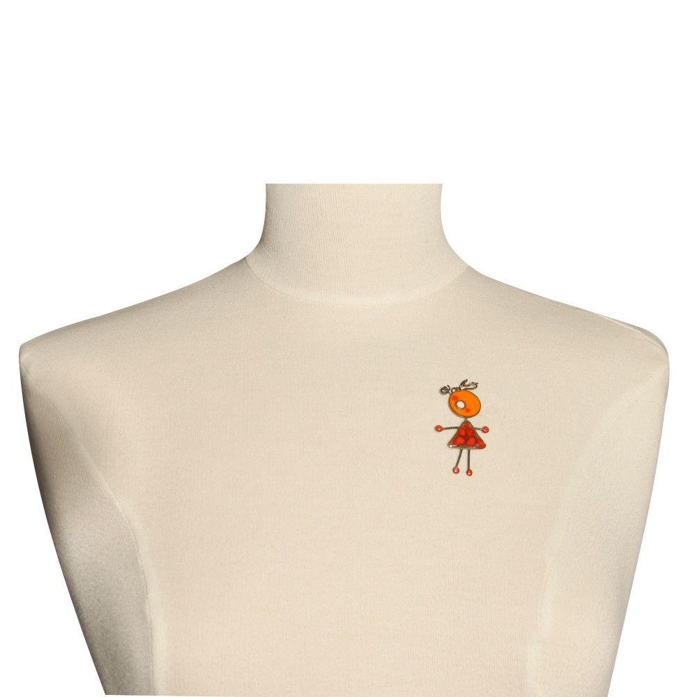 Broche Pin's Poupée émaillée à Pois Rouge - LES POULETTES BIJOUX - Modalova