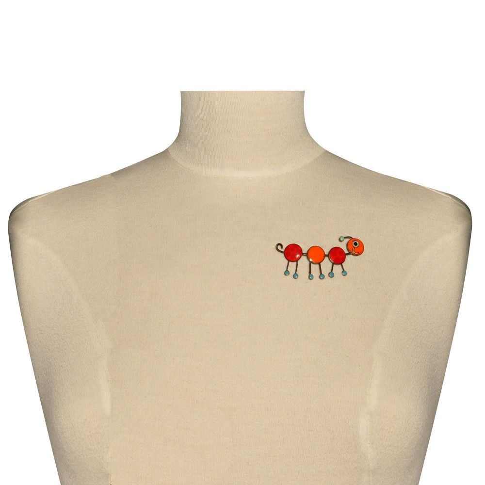 Broche Pin's Chenille émaillée à Pois Rouge - LES POULETTES BIJOUX - Modalova