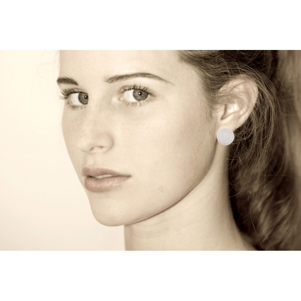 Boucles d'Oreilles Clip Métal Doré Champignon Céramique - LES POULETTES BIJOUX - Modalova