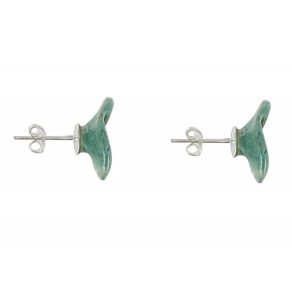 V Boucles d'Oreilles Coquelicot Céramique Clous Métal - LES POULETTES BIJOUX - Modalova
