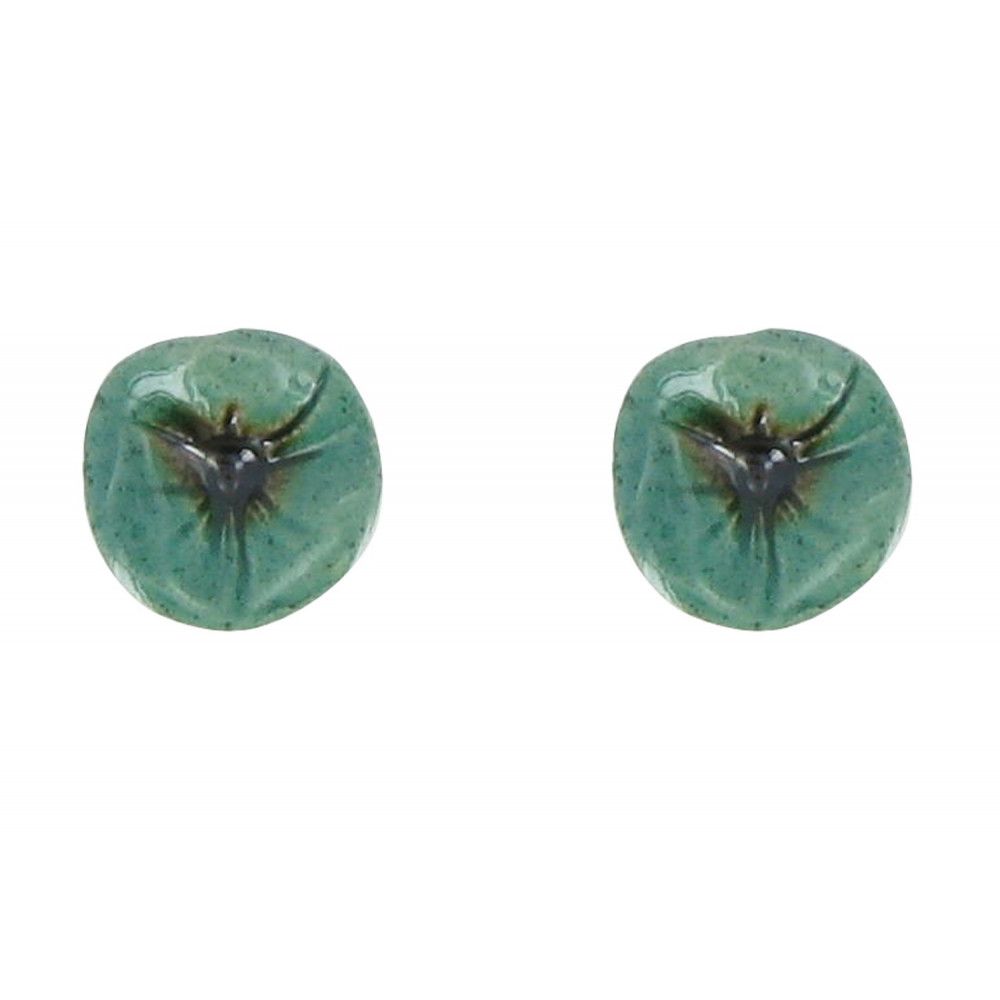 V Boucles d'Oreilles Coquelicot Céramique Clous Métal - LES POULETTES BIJOUX - Modalova
