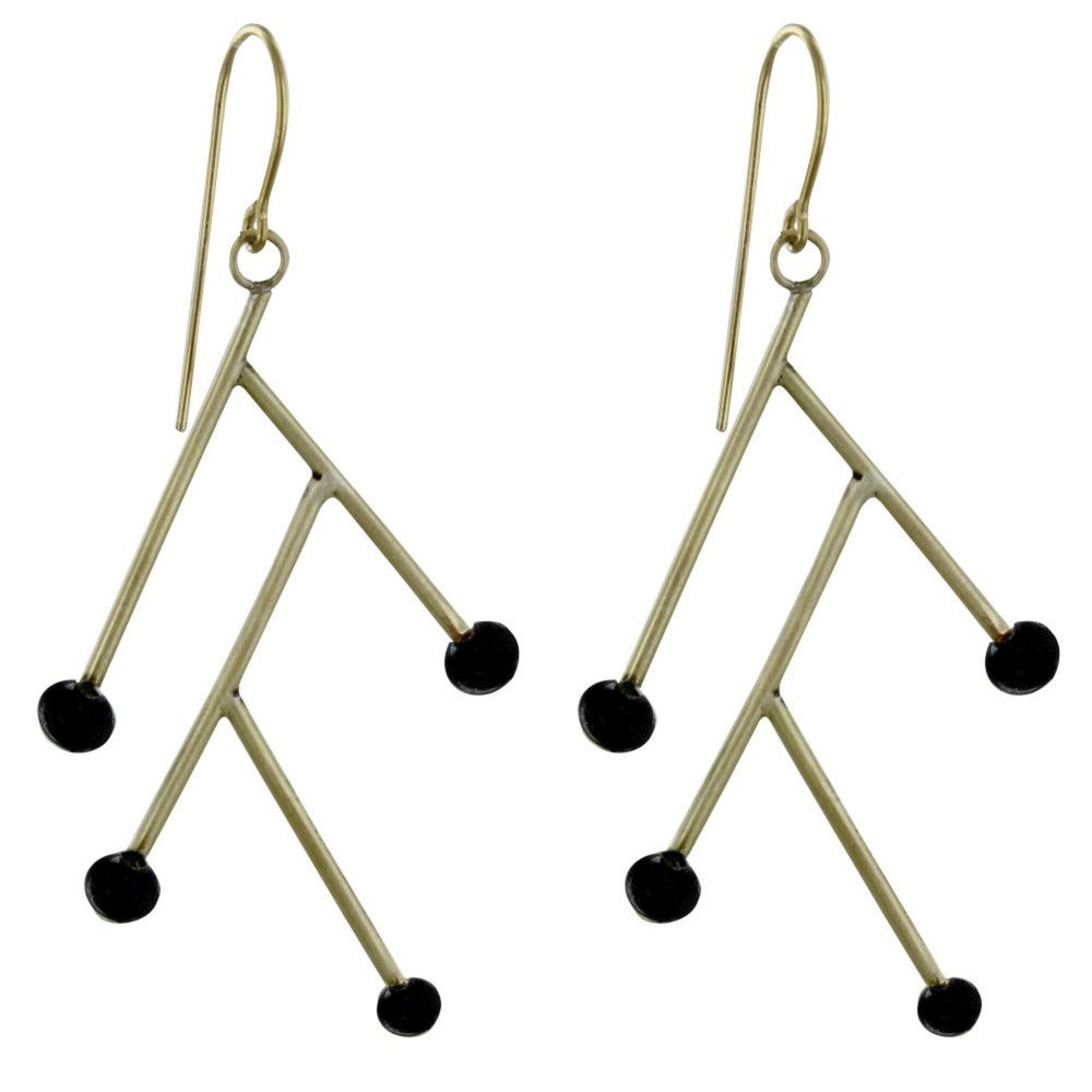 Boucles d'Oreilles Branches en Laiton et Perle de Verre - Class - LES POULETTES BIJOUX - Modalova