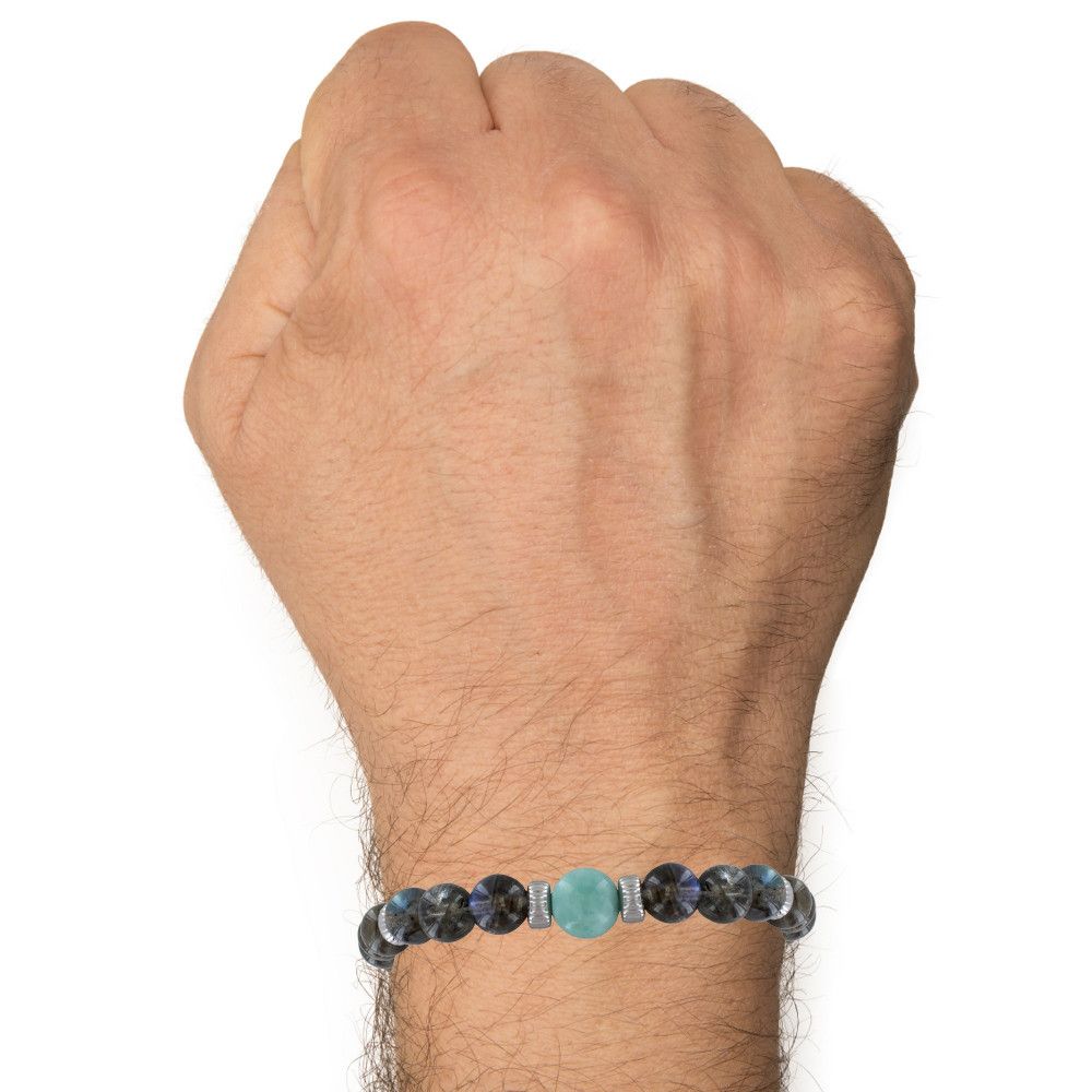 Bracelet Perles Labradorite et Perle de Larimar - LES POULETTES BIJOUX - Modalova