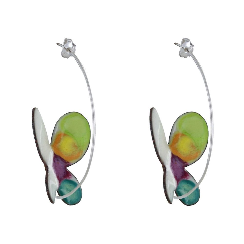 Boucles d'Oreilles Papillons Émaillés et Une Aile à Pois - LES POULETTES BIJOUX - Modalova
