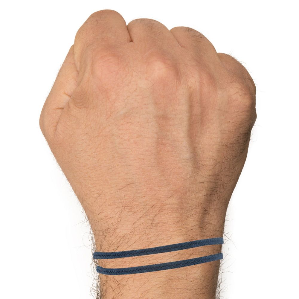 Bracelet Double Tour Tresse en Lin Foncé - LES POULETTES BIJOUX - Modalova