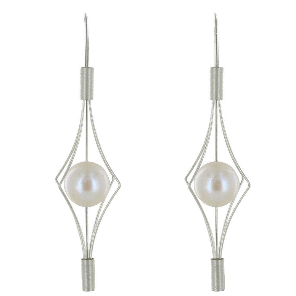 Boucles d'Oreilles Argent 925 Lanterne et Perle Blanche - LES POULETTES BIJOUX - Modalova