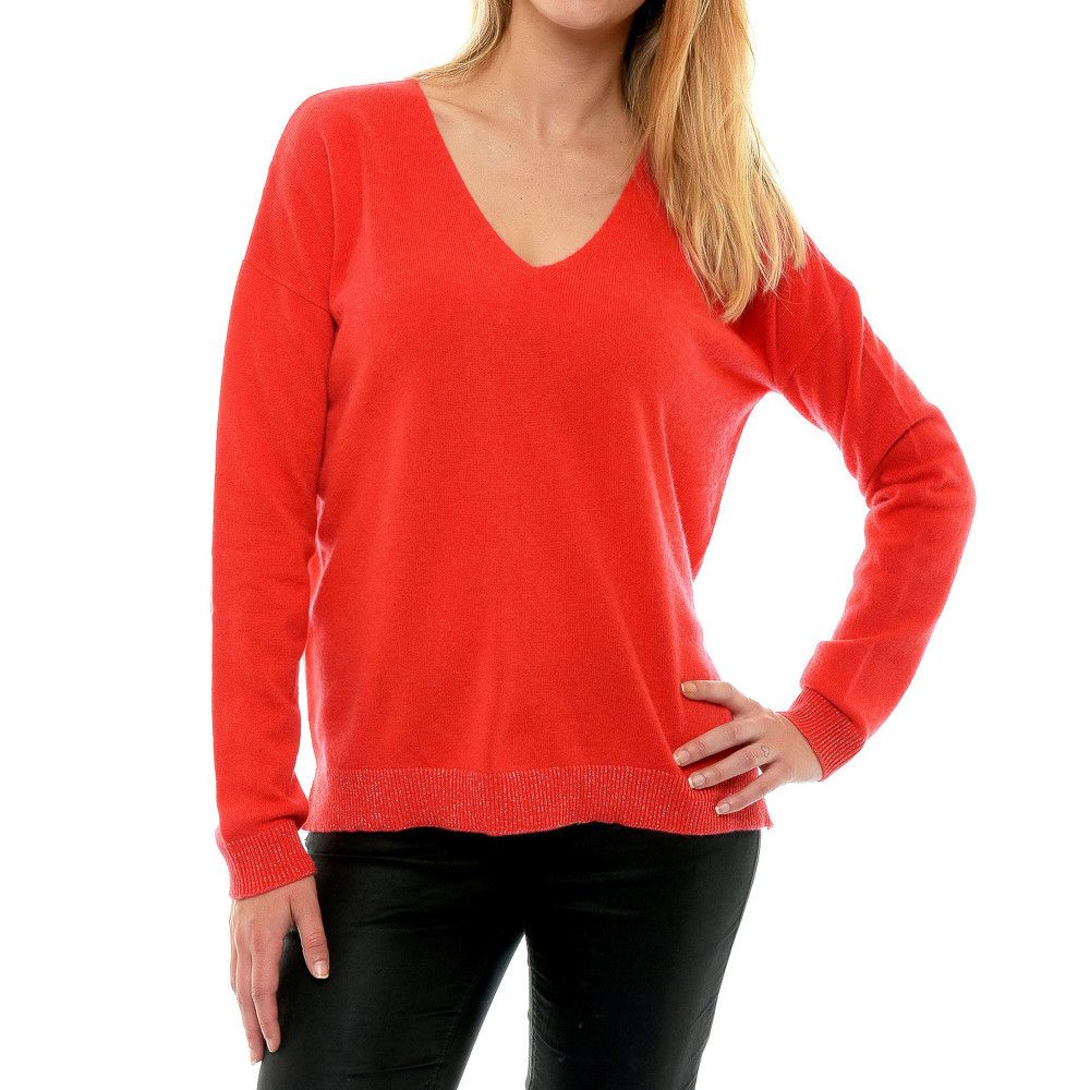 BIJOUX Pull 100% Cachemire Oversize Corail - taille M - LES POULETTES - Modalova