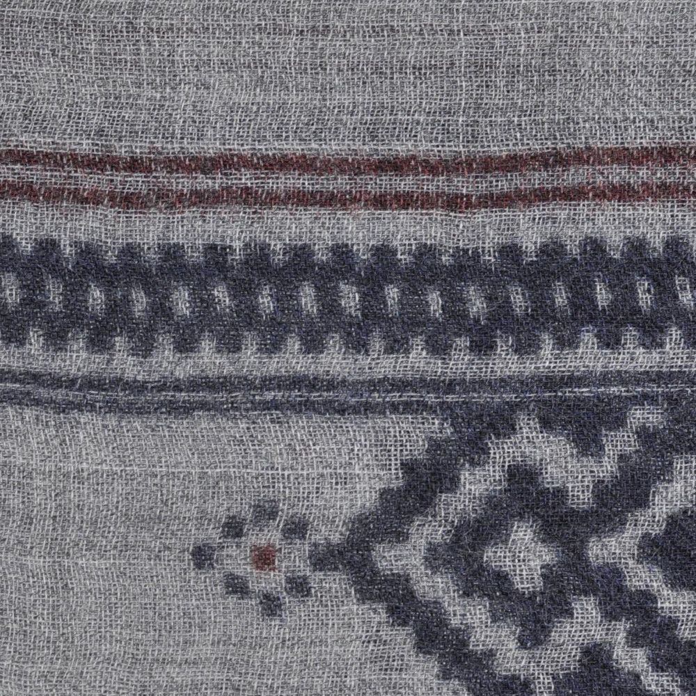 BIJOUX Echarpe 100% Laine Lignes Rouges Losanges Bleu Navy - LES POULETTES - Modalova