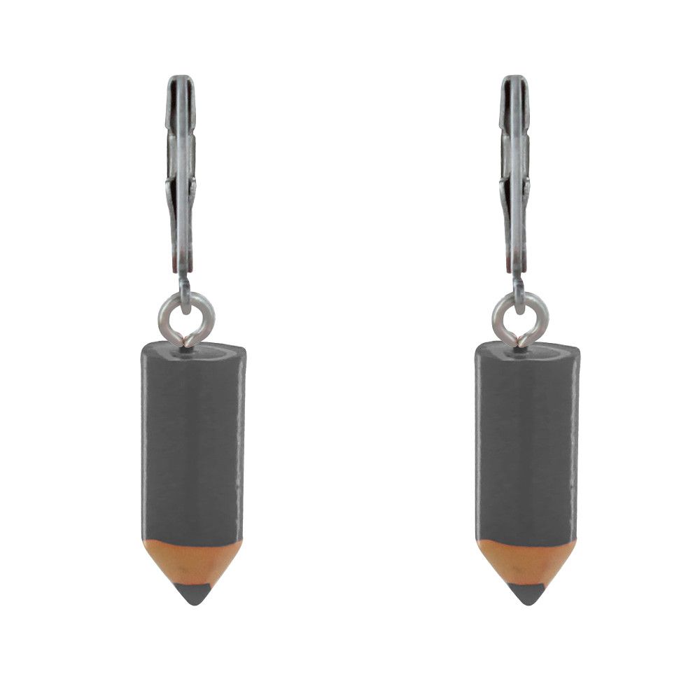 Boucles d'Oreilles Acier Inoxydable Dormeuse Petit Crayon - LES POULETTES BIJOUX - Modalova