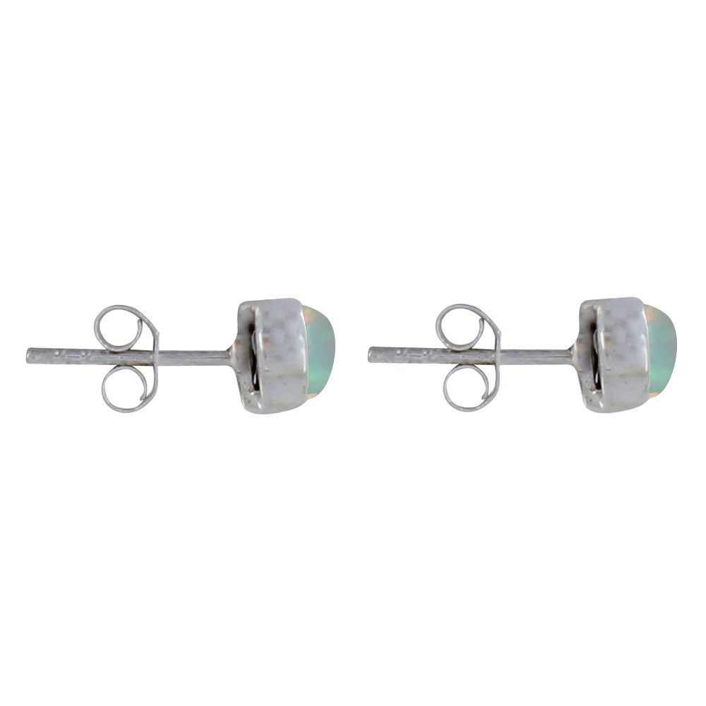 Boucles d'Oreilles Clous Argent 925 Demi Perle d'Opale - LES POULETTES BIJOUX - Modalova