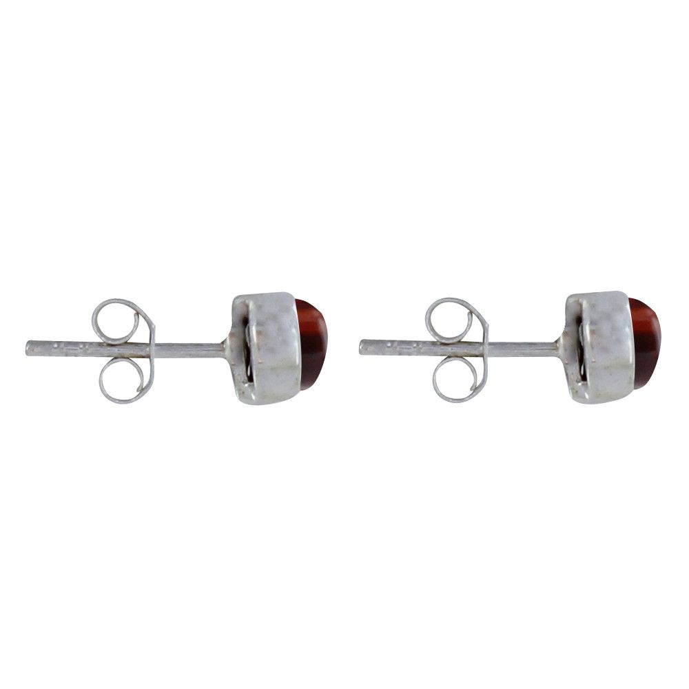 Boucles d'Oreilles Clous Argent 925 Demi Perle de Grenat - LES POULETTES BIJOUX - Modalova
