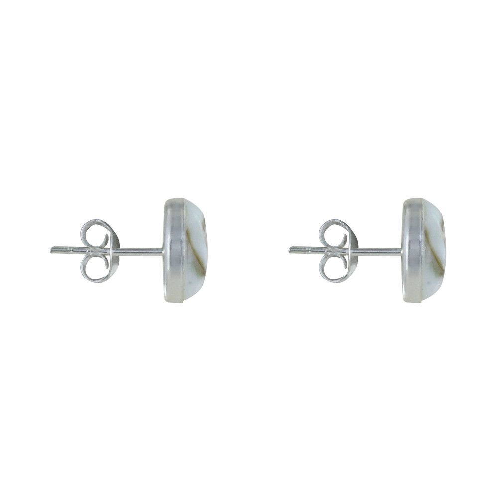 Boucles d'Oreilles Argent Clous Oeil de Ste Lucie Rond - LES POULETTES BIJOUX - Modalova