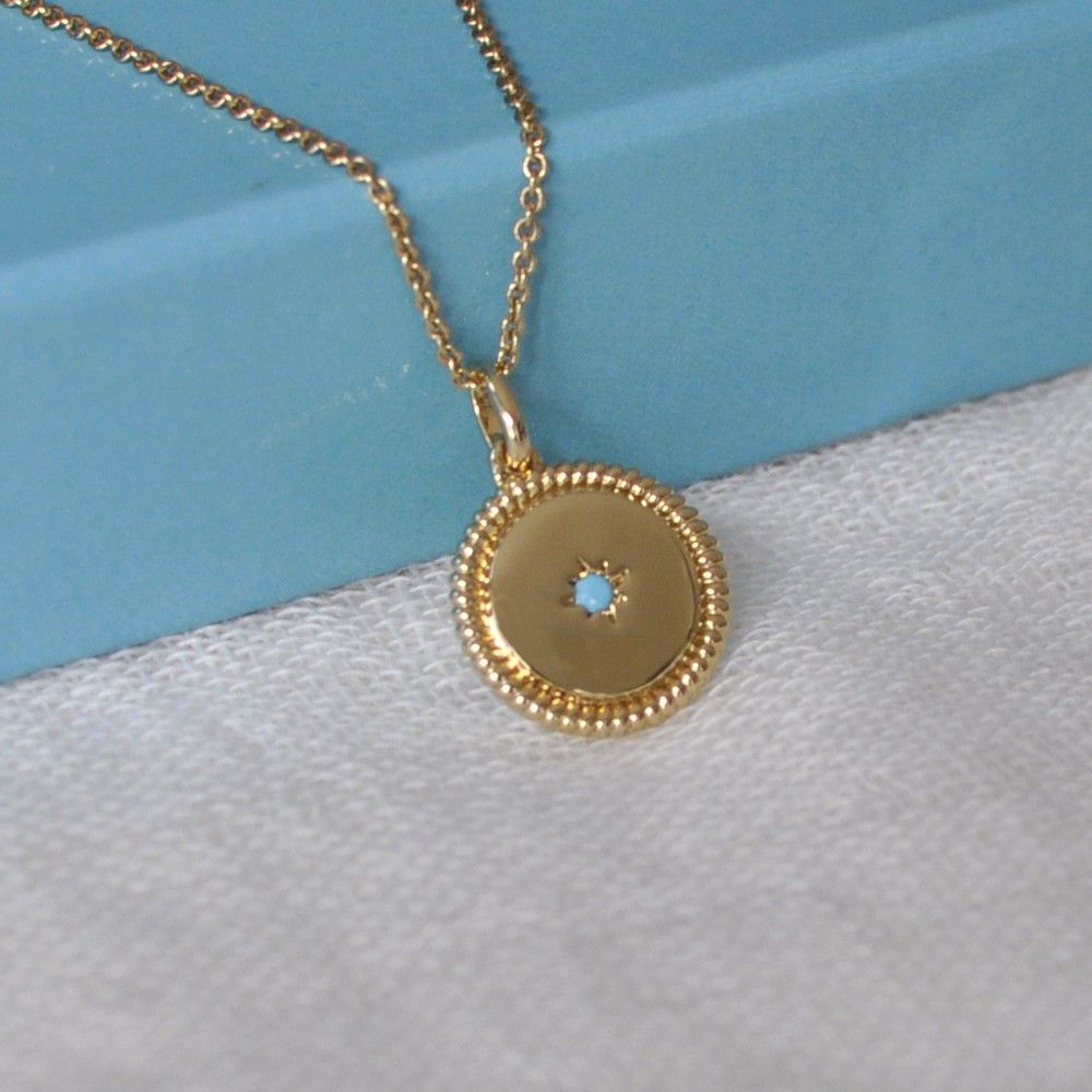 Pendentif Plaqué Or Disque Etoile du Nord - LES POULETTES BIJOUX - Modalova