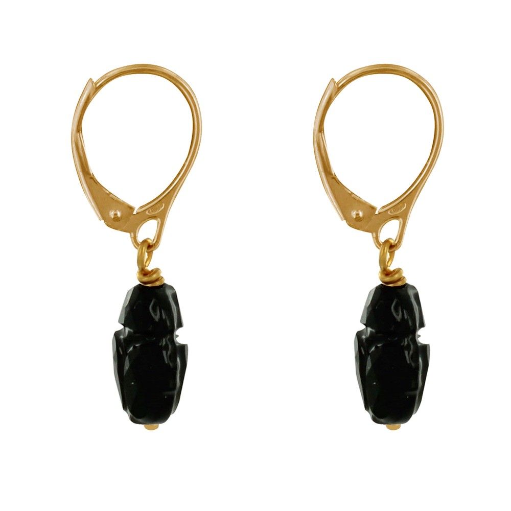 Boucles d'Oreilles Dormeuse Plaqué Or Scarabée en Cristal - LES POULETTES BIJOUX - Modalova