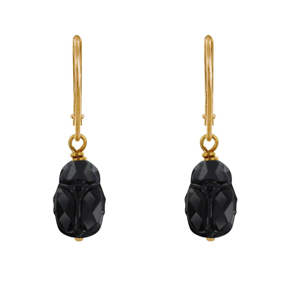 Boucles d'Oreilles Dormeuse Plaqué Or Scarabée en Cristal - LES POULETTES BIJOUX - Modalova