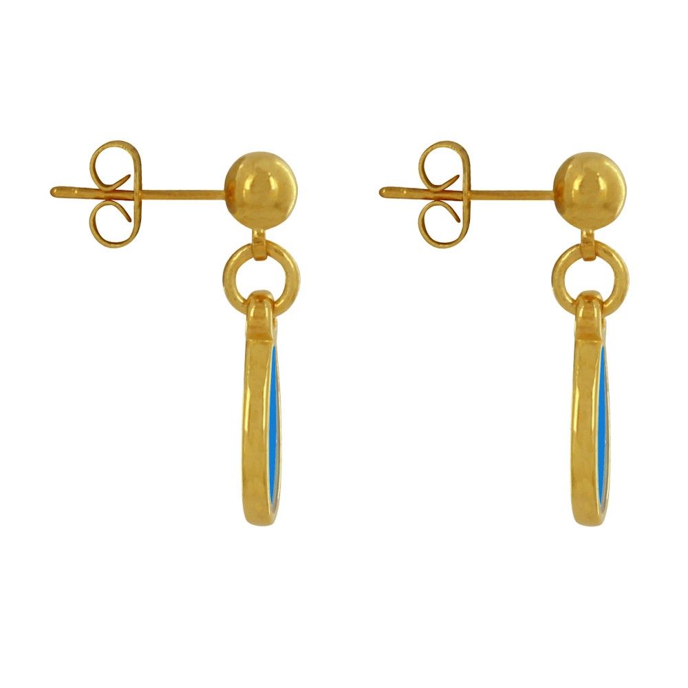 Boucles d'Oreilles Clous Métal Doré Petite Goutte Coloré Transl - LES POULETTES BIJOUX - Modalova