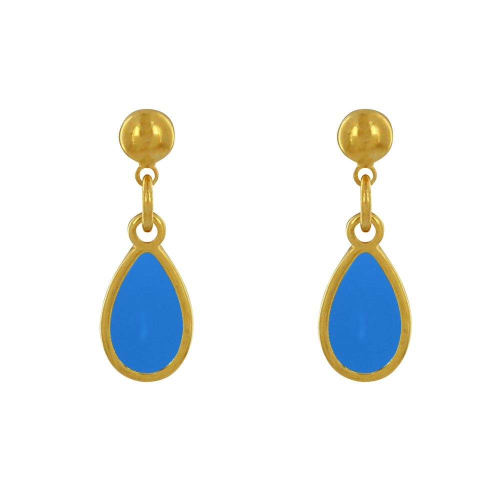Boucles d'Oreilles Clous Métal Doré Petite Goutte Coloré Transl - LES POULETTES BIJOUX - Modalova