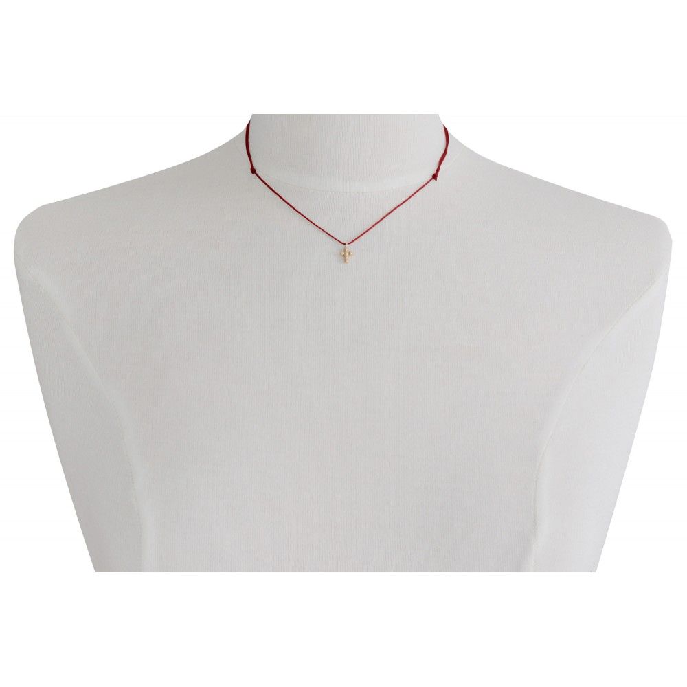 Collier Lien Plaqué Or Petite Croix de Billes - LES POULETTES BIJOUX - Modalova
