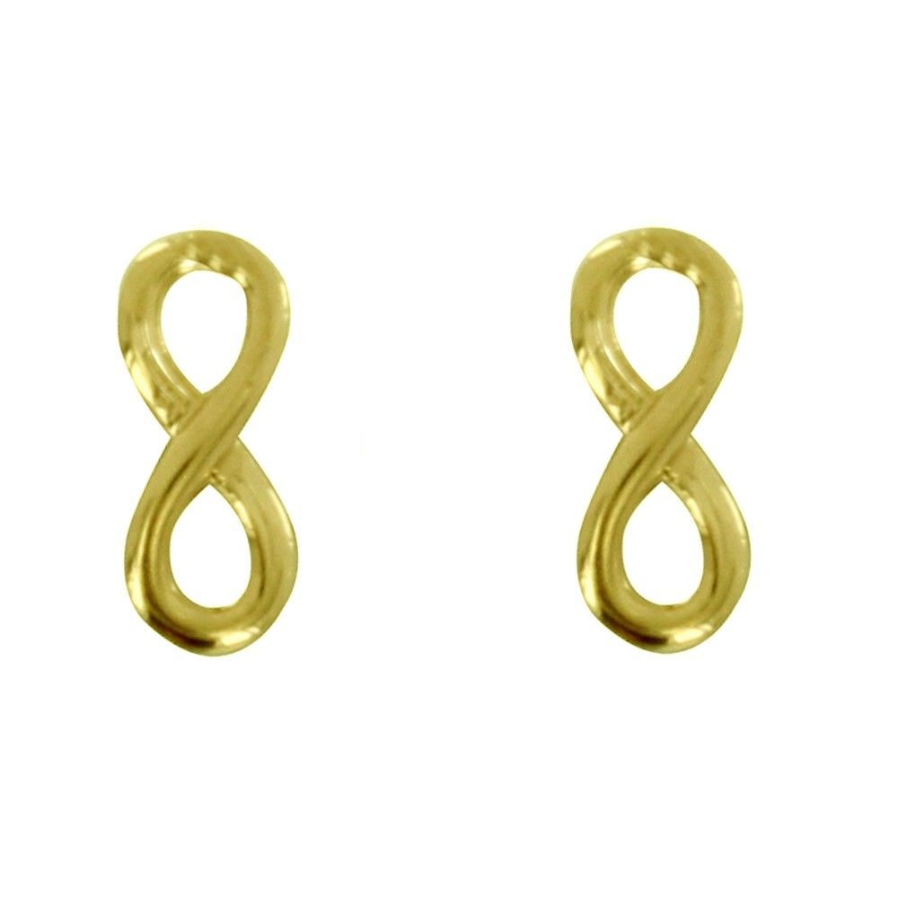 Boucles d'Oreilles Plaqué Or Puces Infini - LES POULETTES BIJOUX - Modalova