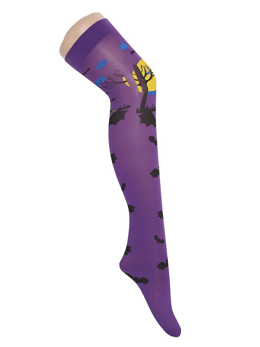 Femmes Saloon bas chauve-souris genou chaussettes hautes Halloween Cosplay Costume accessoires - milanoo.com - Modalova
