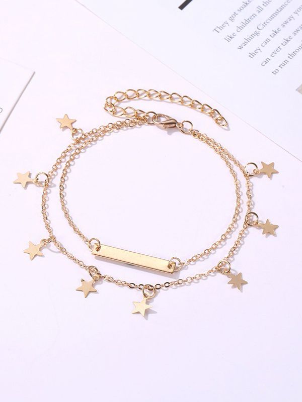 Bracelet de cheville avec pendentif étoiles plaqué doux en couches - milanoo.com - Modalova
