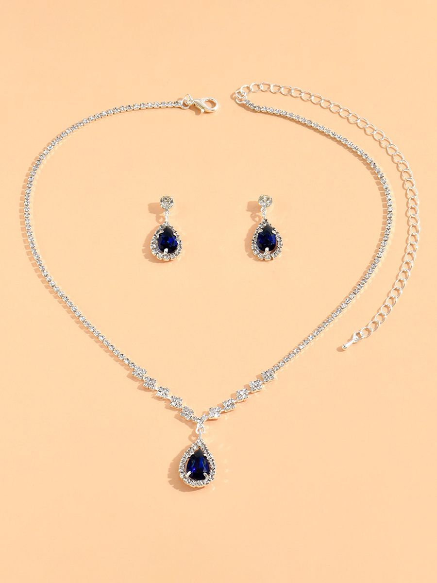 Ensemble de bijoux pour mariée avec superbe diamant en métal - milanoo.com - Modalova