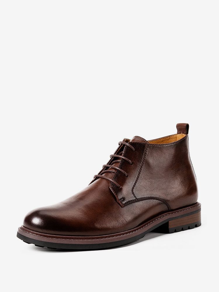 Bottes de travail Martins Bottines chics en cuir de vachette marron café - milanoo.com - Modalova