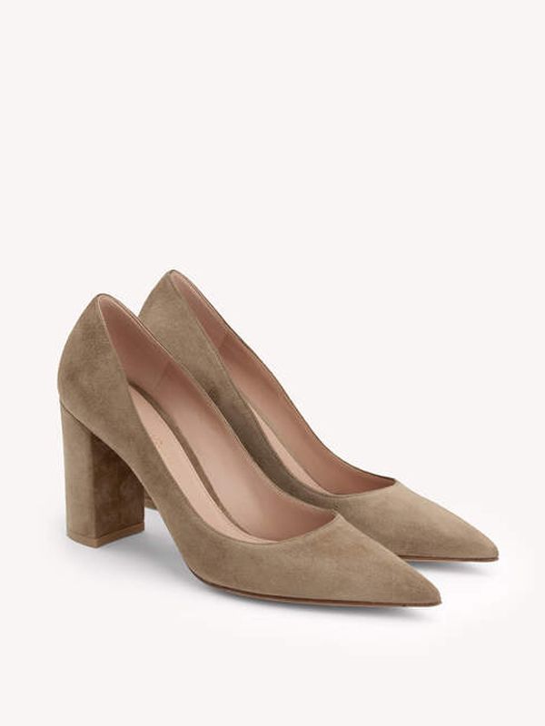 Escarpins à talons hauts en daims bout pointu et talon épais - milanoo.com - Modalova