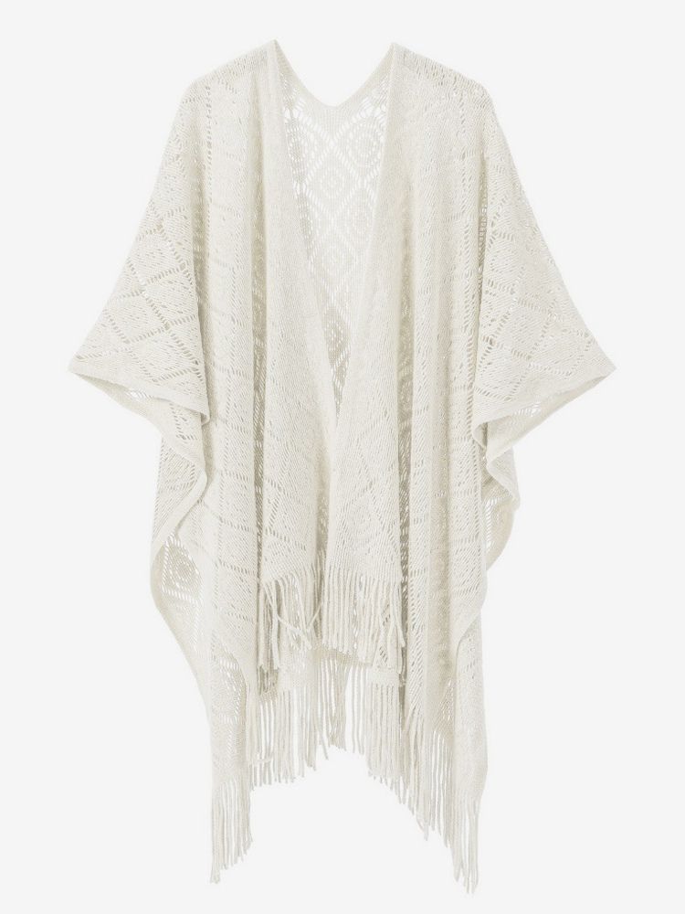 Poncho avec encolure conçue cape poncho marron clair - milanoo.com - Modalova