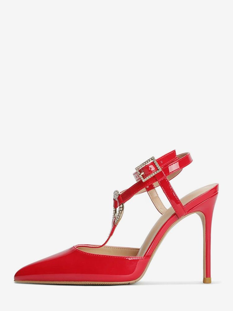 Escarpins à talons hauts et bout pointu avec strass et bridess - milanoo.com - Modalova