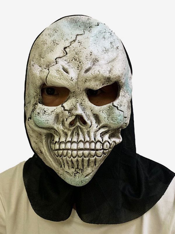 Masque d'horreur d'Halloween capuche fantôme en tissu noir accessoire de costume terrifiant pour les farces d'Halloween - milanoo.com - Modalova