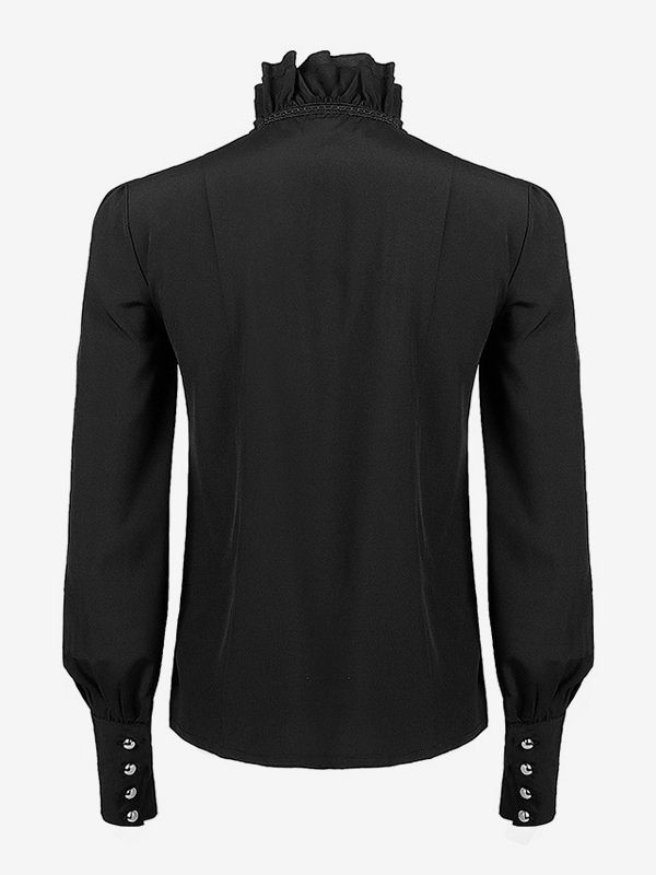Chemises à volants pour hommes style Renaissance style steampunk gothique décontractées boutonnées manches longues - milanoo.com - Modalova