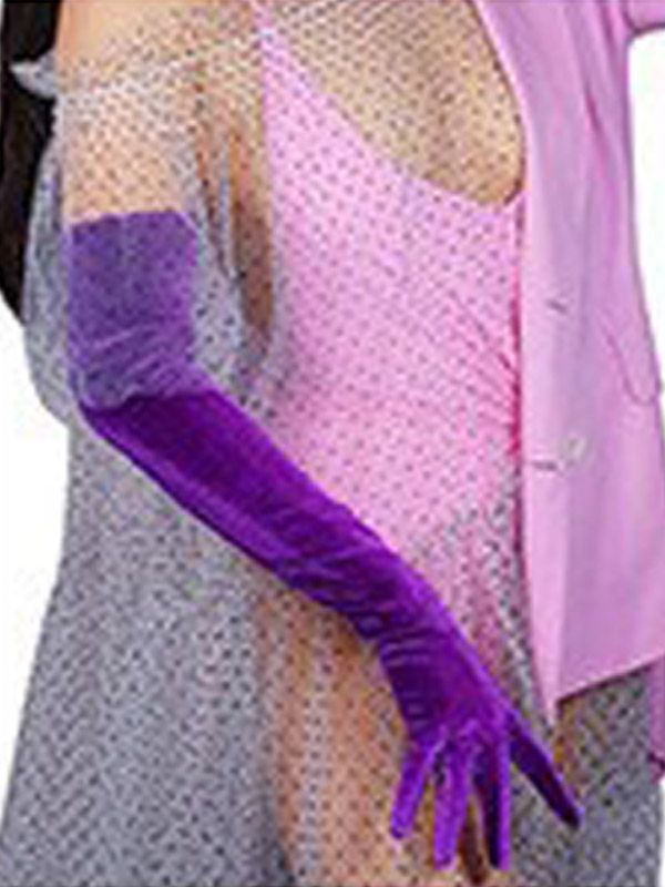 Gants longs en velours couvrant le coude et les doigts accessoires de soirée - milanoo.com - Modalova