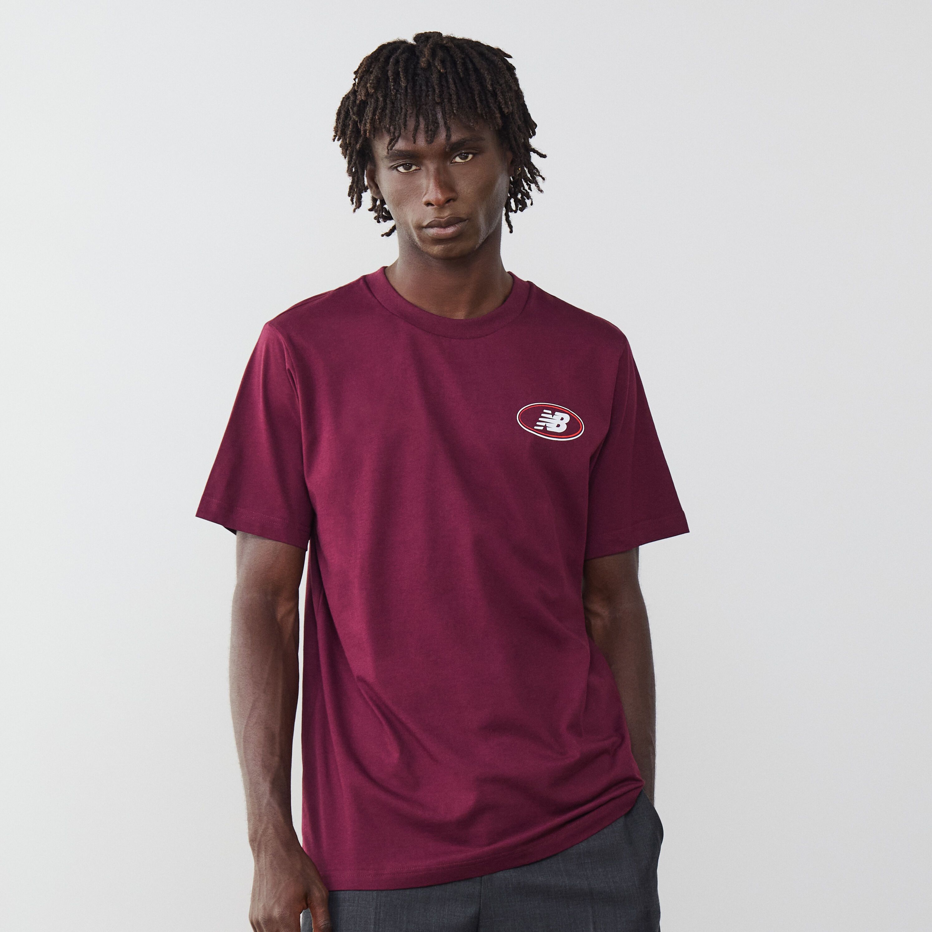 Tee Shirt Oval Logo Bordeaux/blanc - New Balance - Modalova
