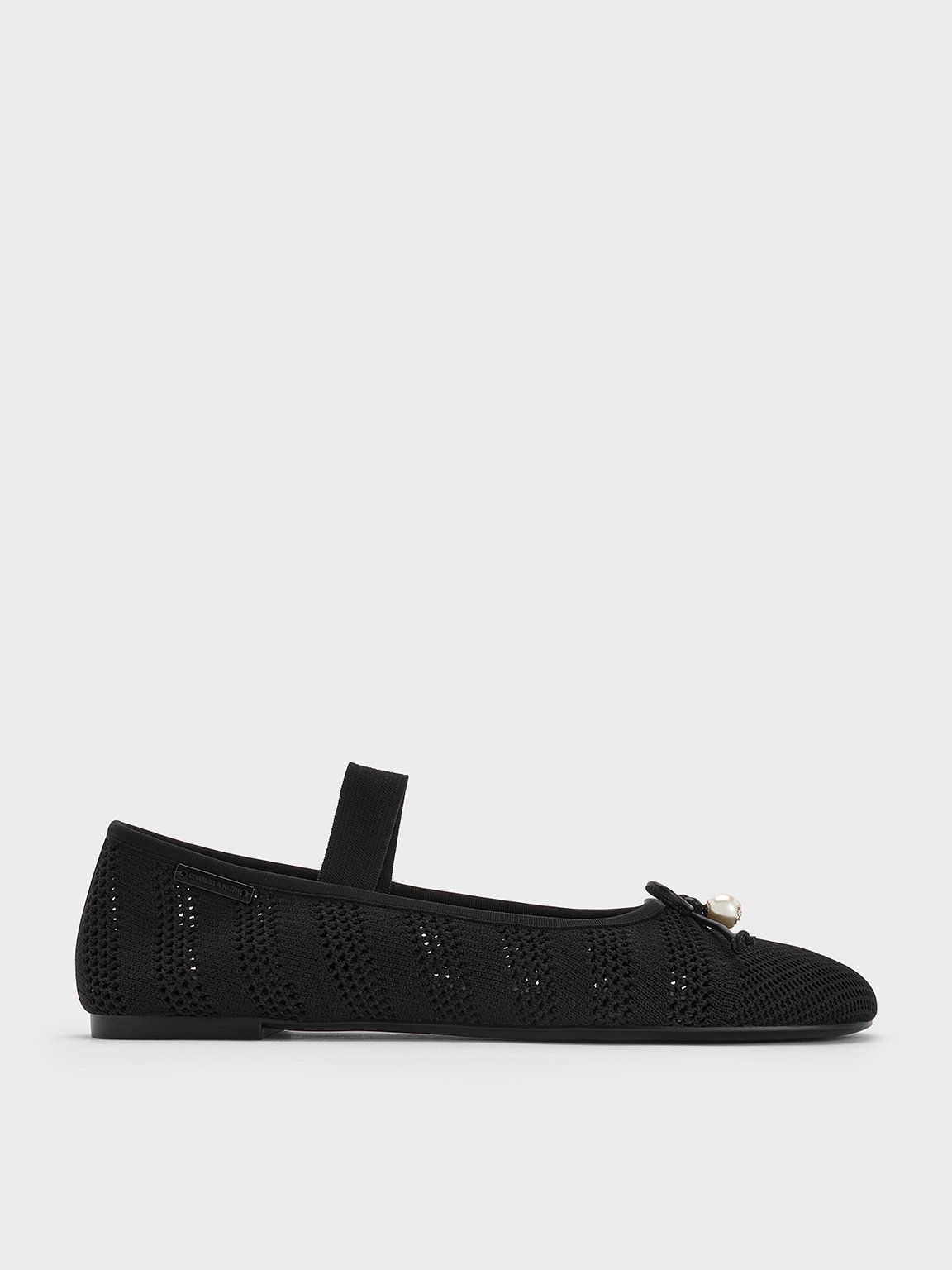 Charles & Keith - Ballerines en maille à nœud et perle - Charles & Keith - Modalova